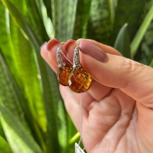 Citrine/CZ Sterling Silver Earrings